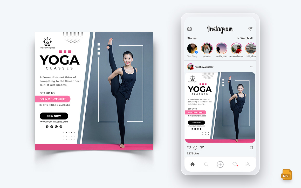 Yoga and Meditation Social Media Instagram Post Design-19