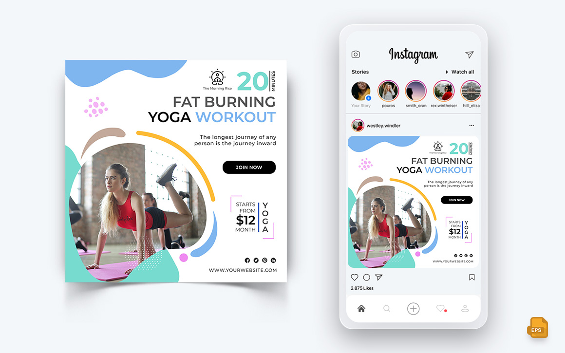 Yoga and Meditation Social Media Instagram Post Design-20
