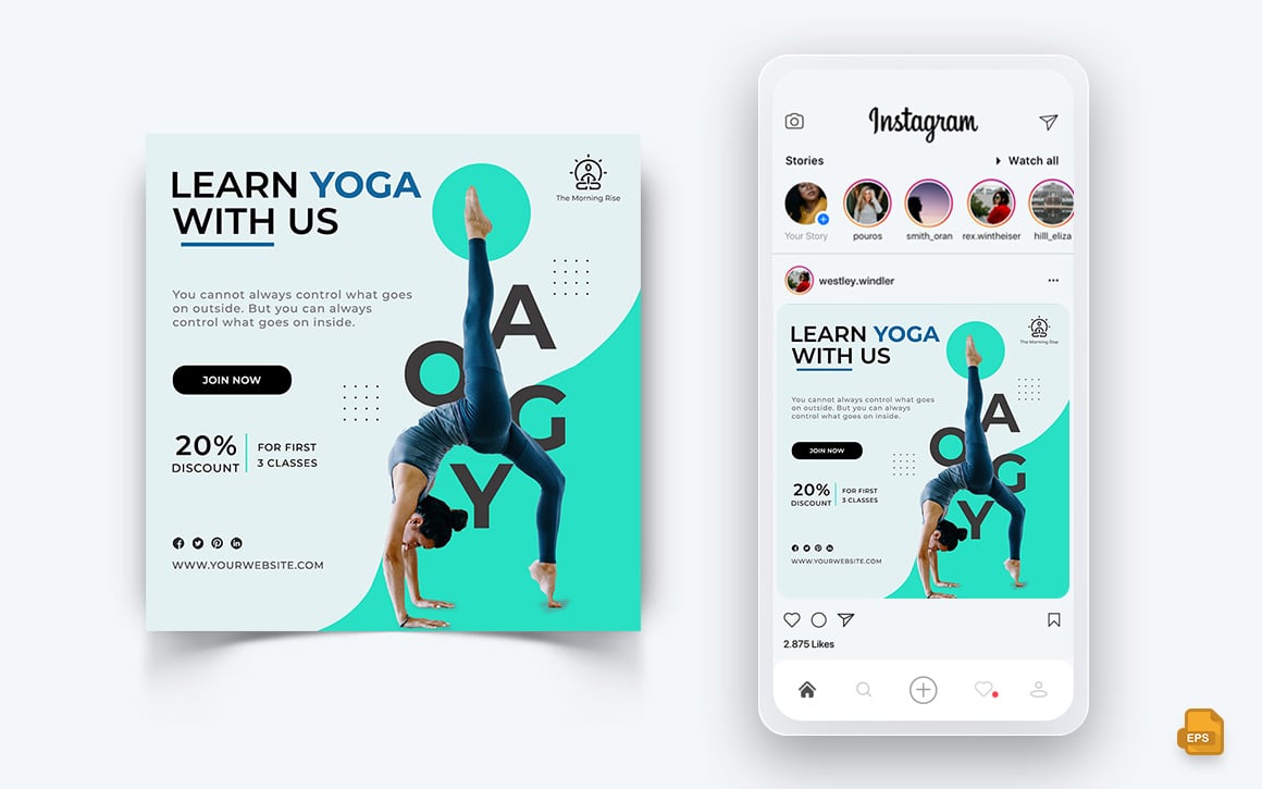 Yoga and Meditation Social Media Instagram Post Design-22