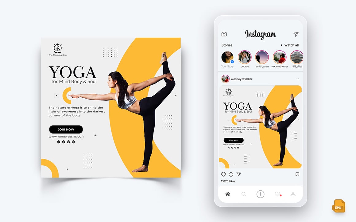 Yoga and Meditation Social Media Instagram Post Design-23