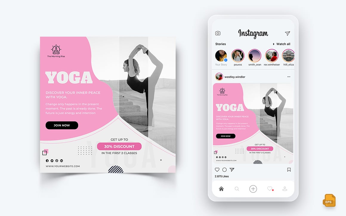 Yoga and Meditation Social Media Instagram Post Design-24