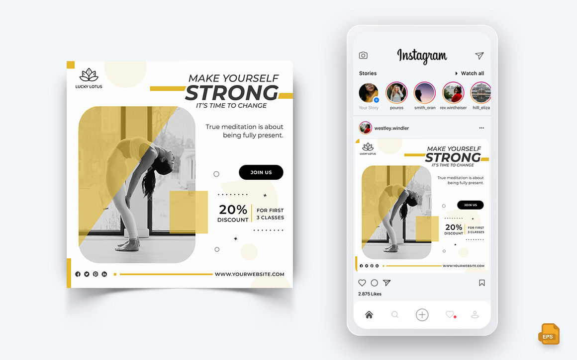 Yoga and Meditation Social Media Instagram Post Design-29