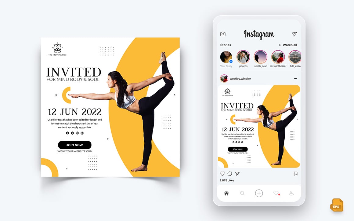 Yoga and Meditation Social Media Instagram Post Design-33