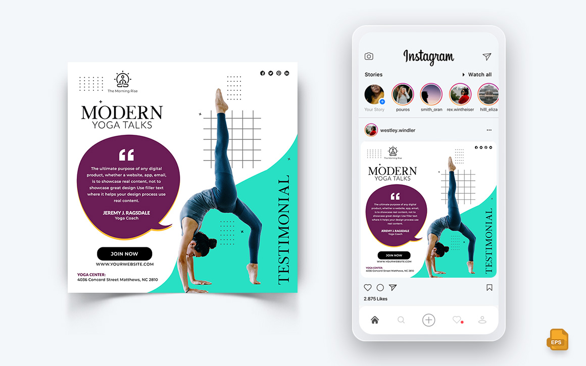 Yoga and Meditation Social Media Instagram Post Design-41