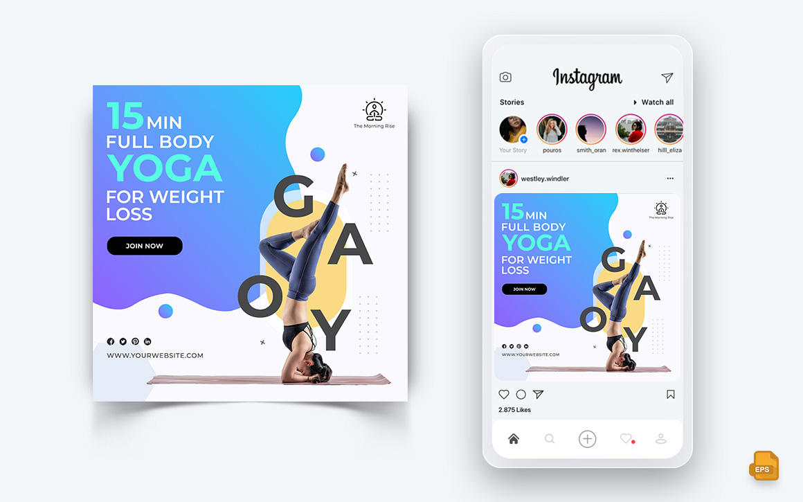 Yoga and Meditation Social Media Instagram Post Design-21