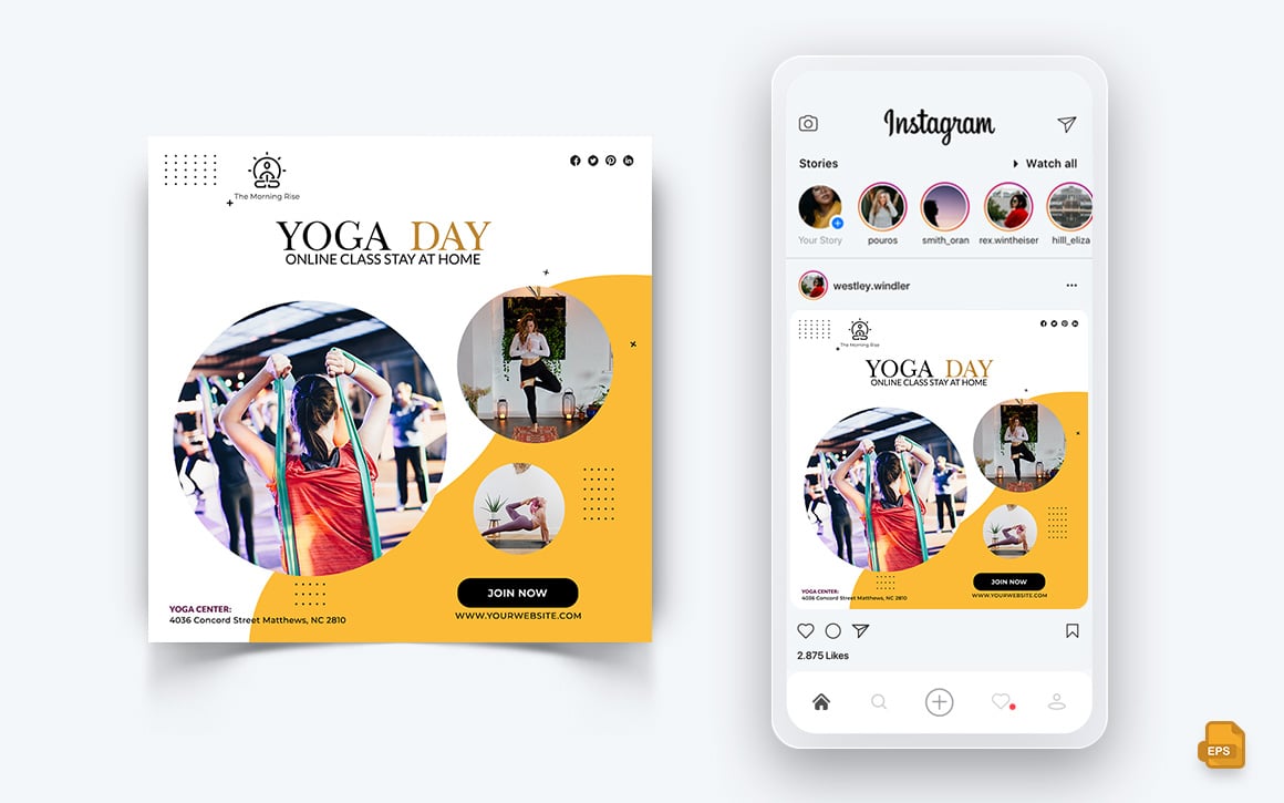 Yoga and Meditation Social Media Instagram Post Design-45