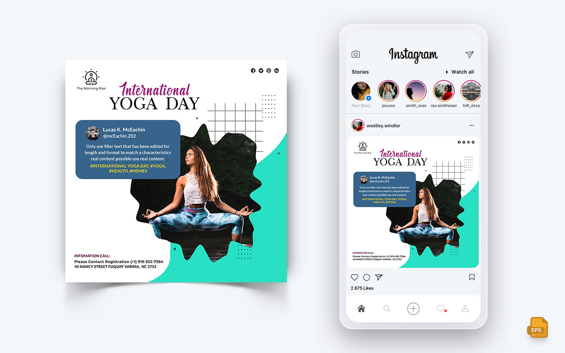 Yoga and Meditation Social Media Instagram Post Design-46