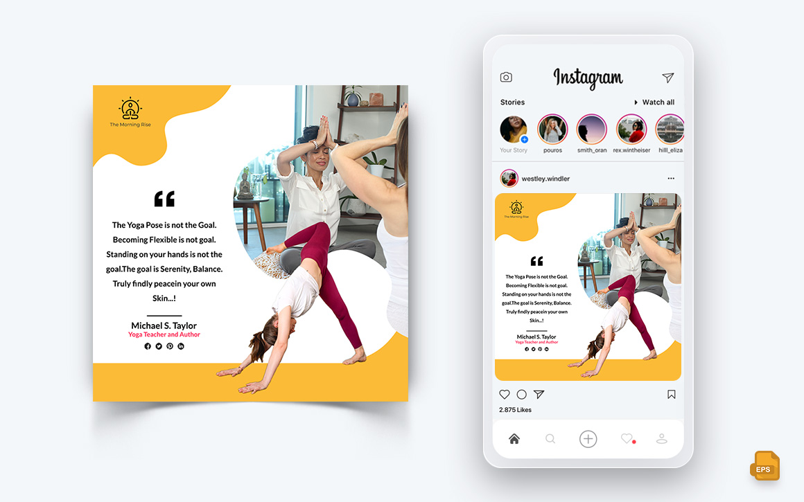 Yoga and Meditation Social Media Instagram Post Design-47