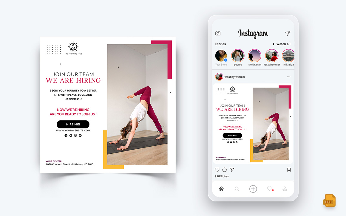 Yoga and Meditation Social Media Instagram Post Design-48