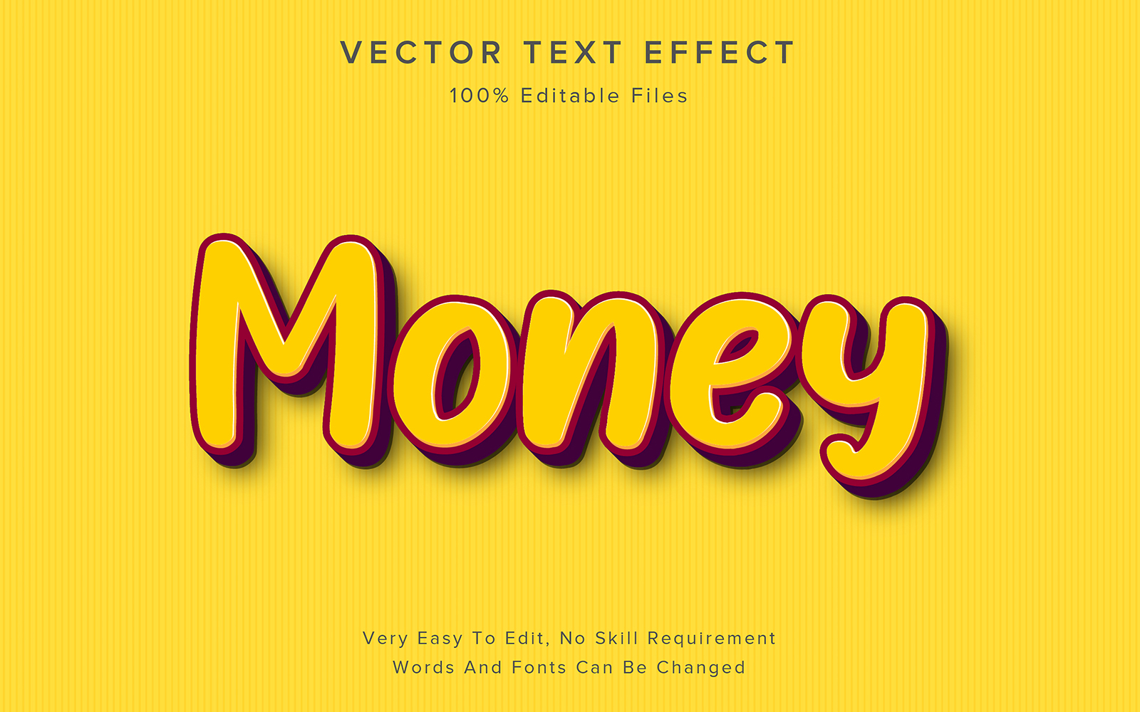 Yellow Text Effect Vector