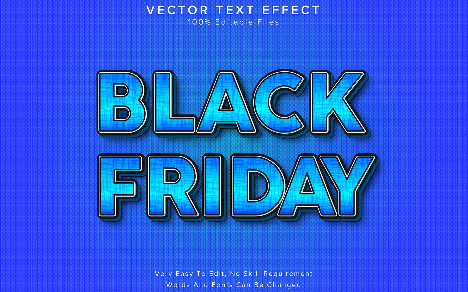 Editable 3D Text Effect Black Friday