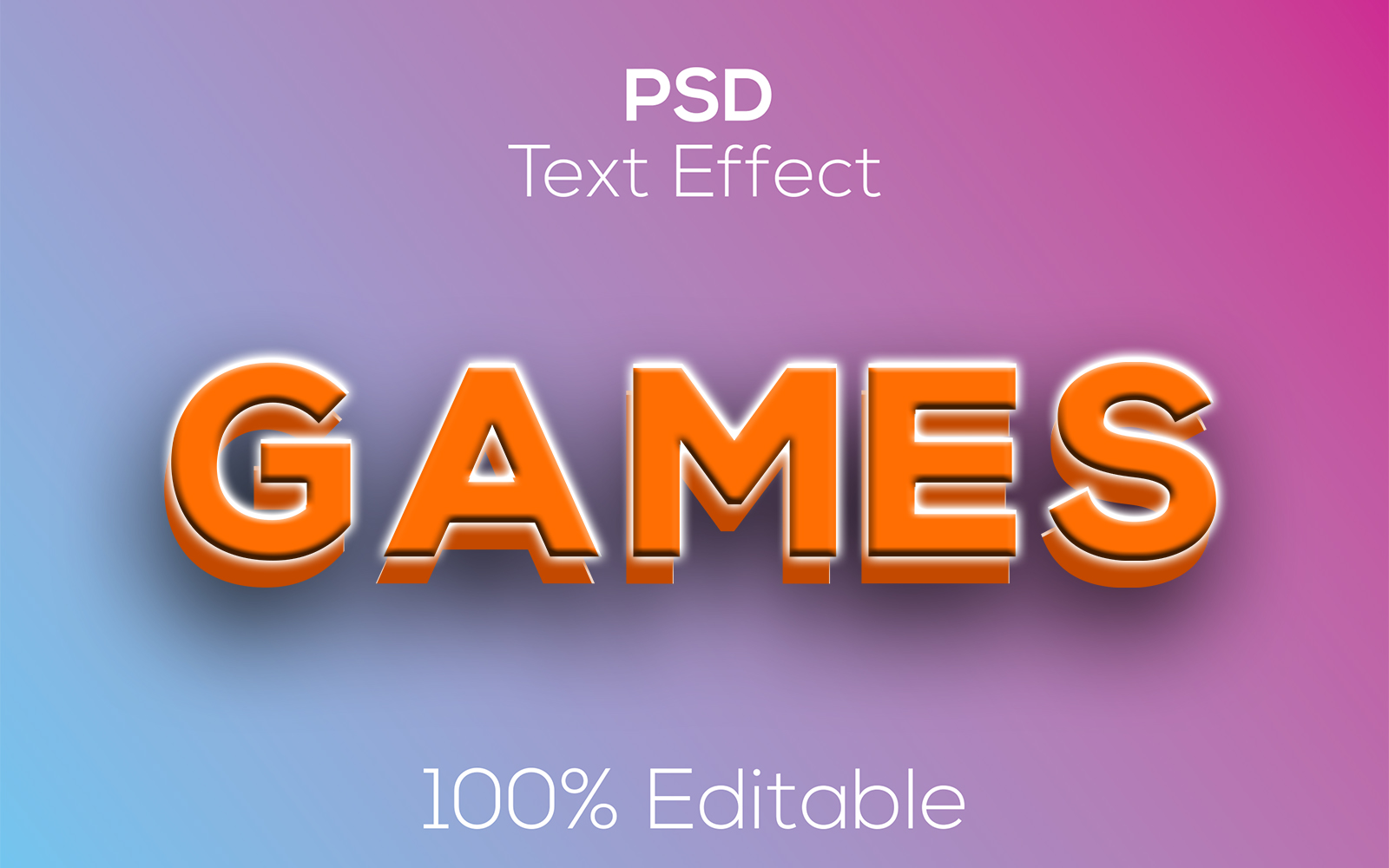 Games | 3D Modern Games Psd Text Effect