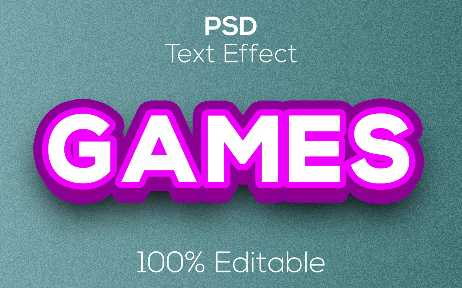 3D Games | Modern Games Psd Text Effect In Pink Color