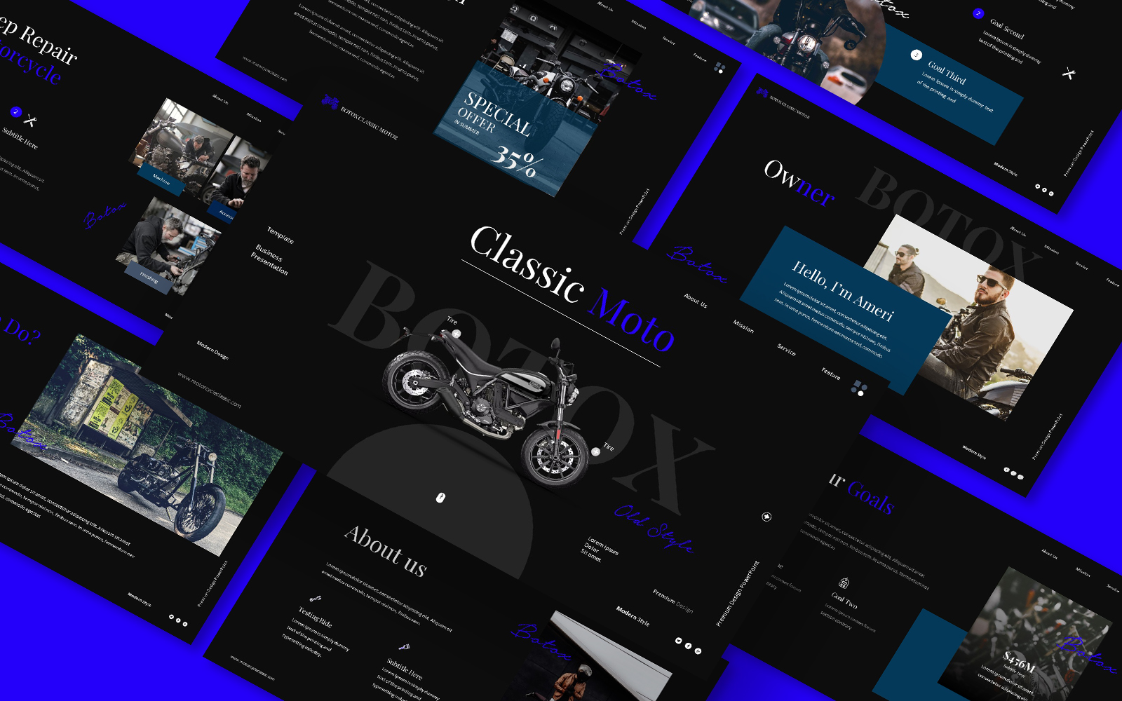 Botox Classic Motorcycle Keynote Presentation Template