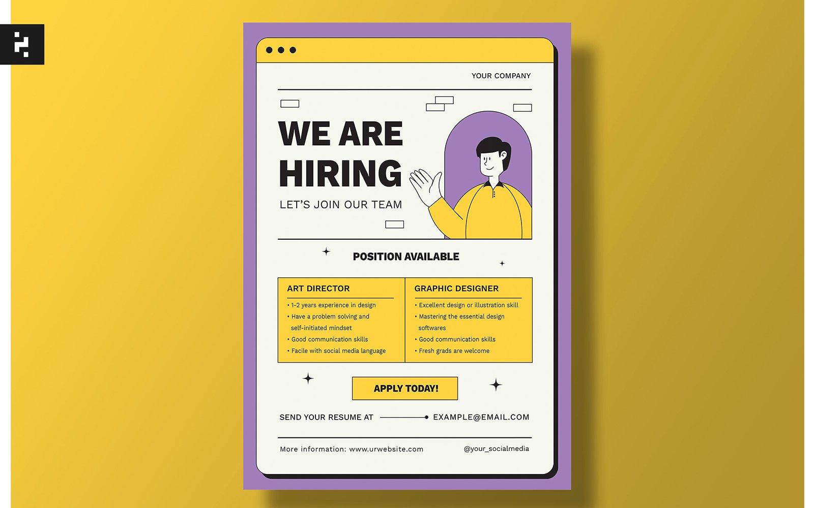 Now Hiring Flyer - Retro Theme