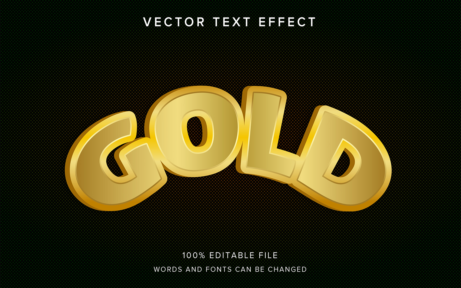 Gold 3d Editable Text Effect