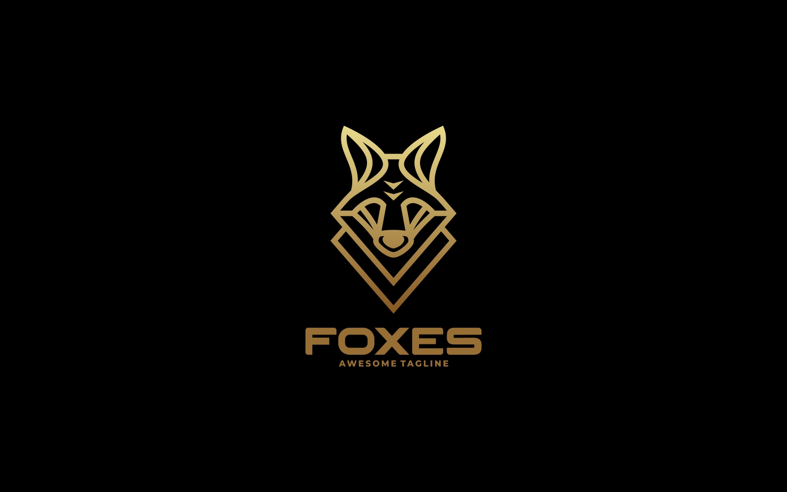 Fox Line Art Luxury Logo Style
