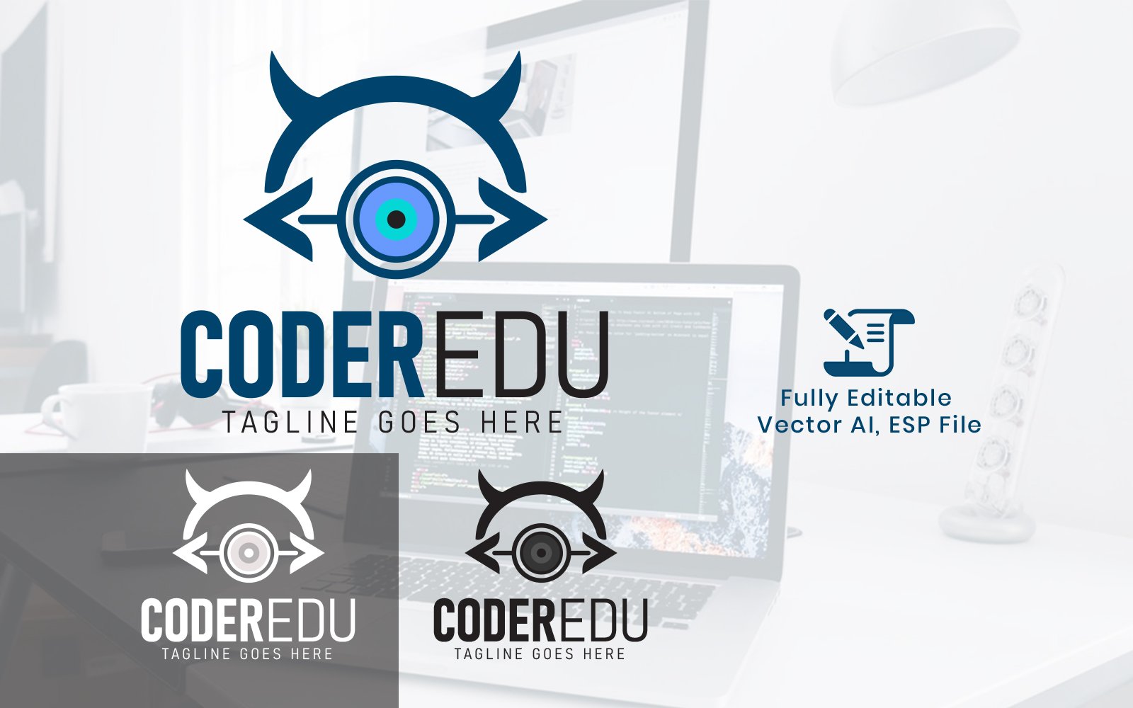 Coder Education Logo template