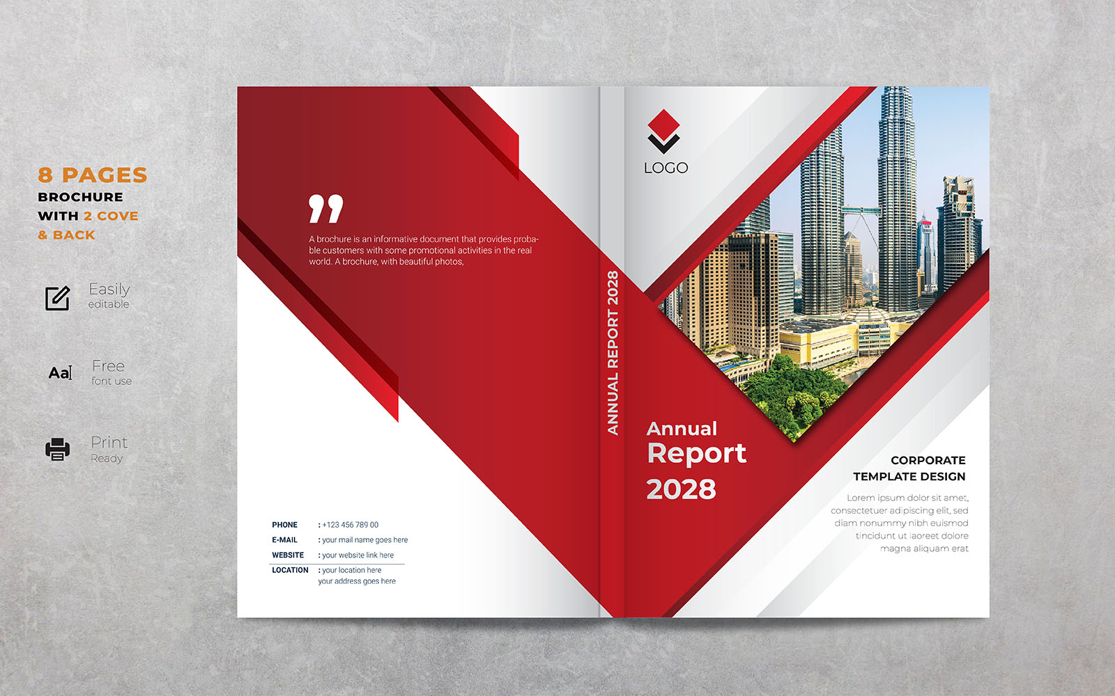 Creative Abstract  8 Page Business Brochure Template Annual Report Company Profile Design