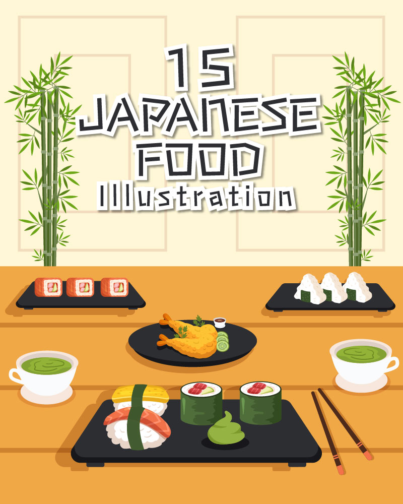 15 Japanese Food Illustration