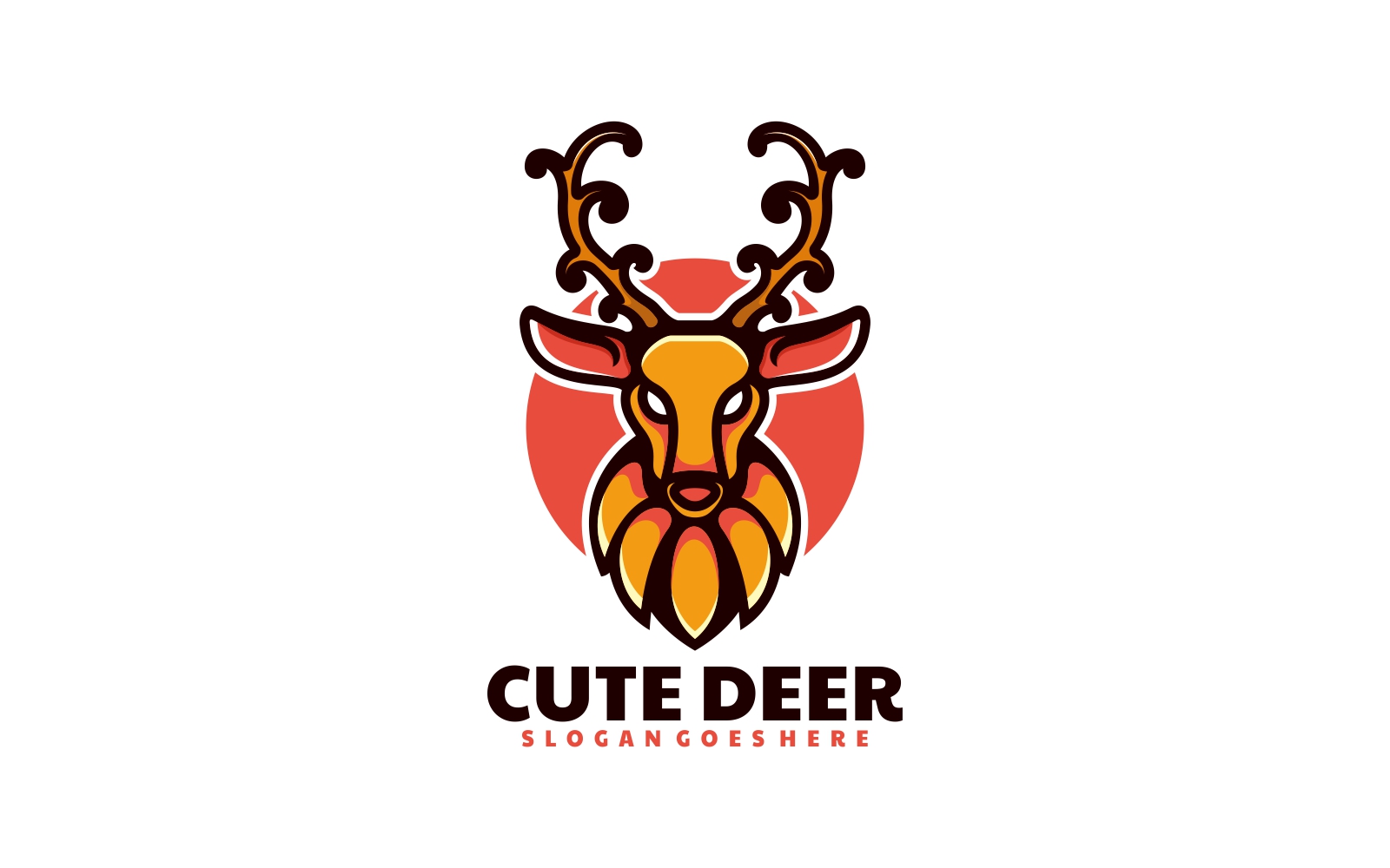 Vector Deer Simple Mascot Style