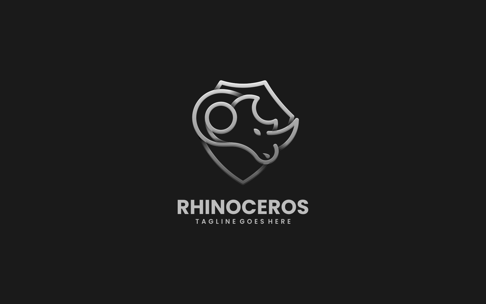 Rhinoceros Line Art Logo Style