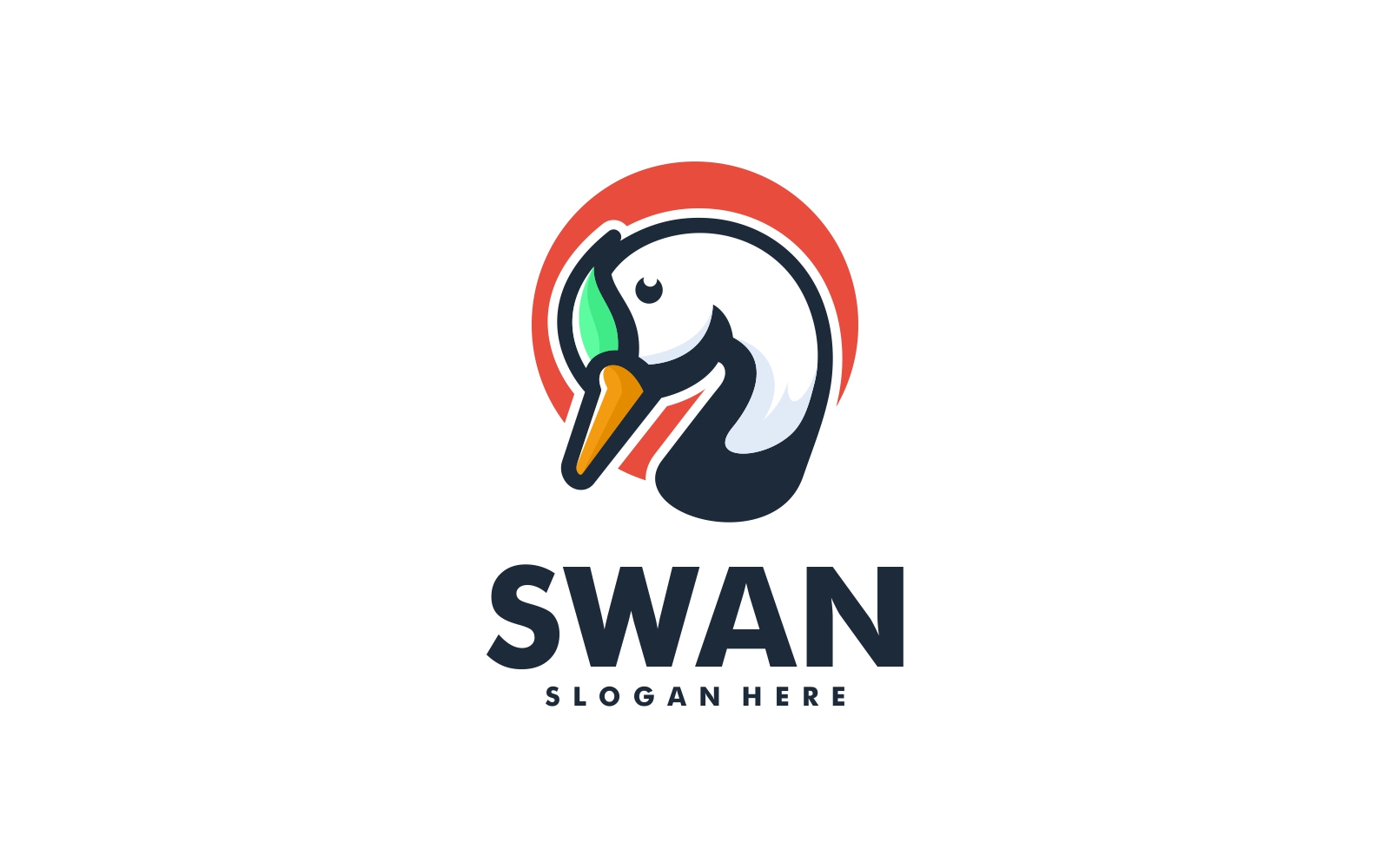 Vector Swan Simple Mascot Logo Style