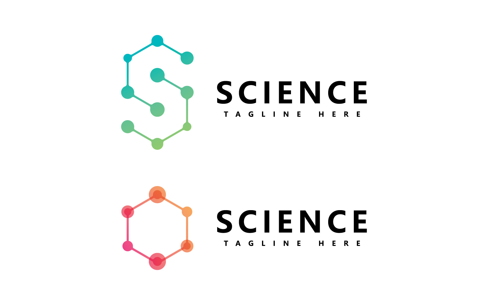 Molecule Science Vector Logo Design V7