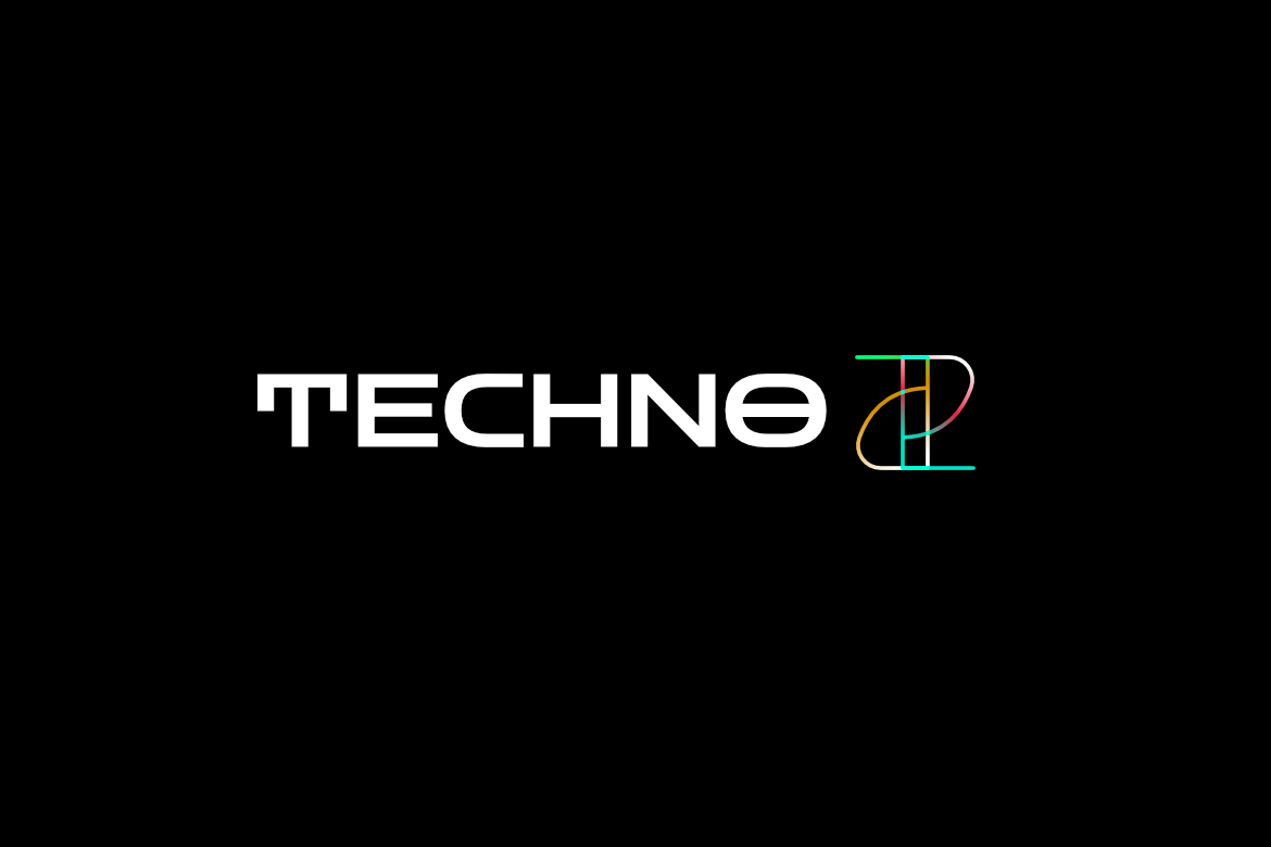 Techno Gradient Letter Line Logo