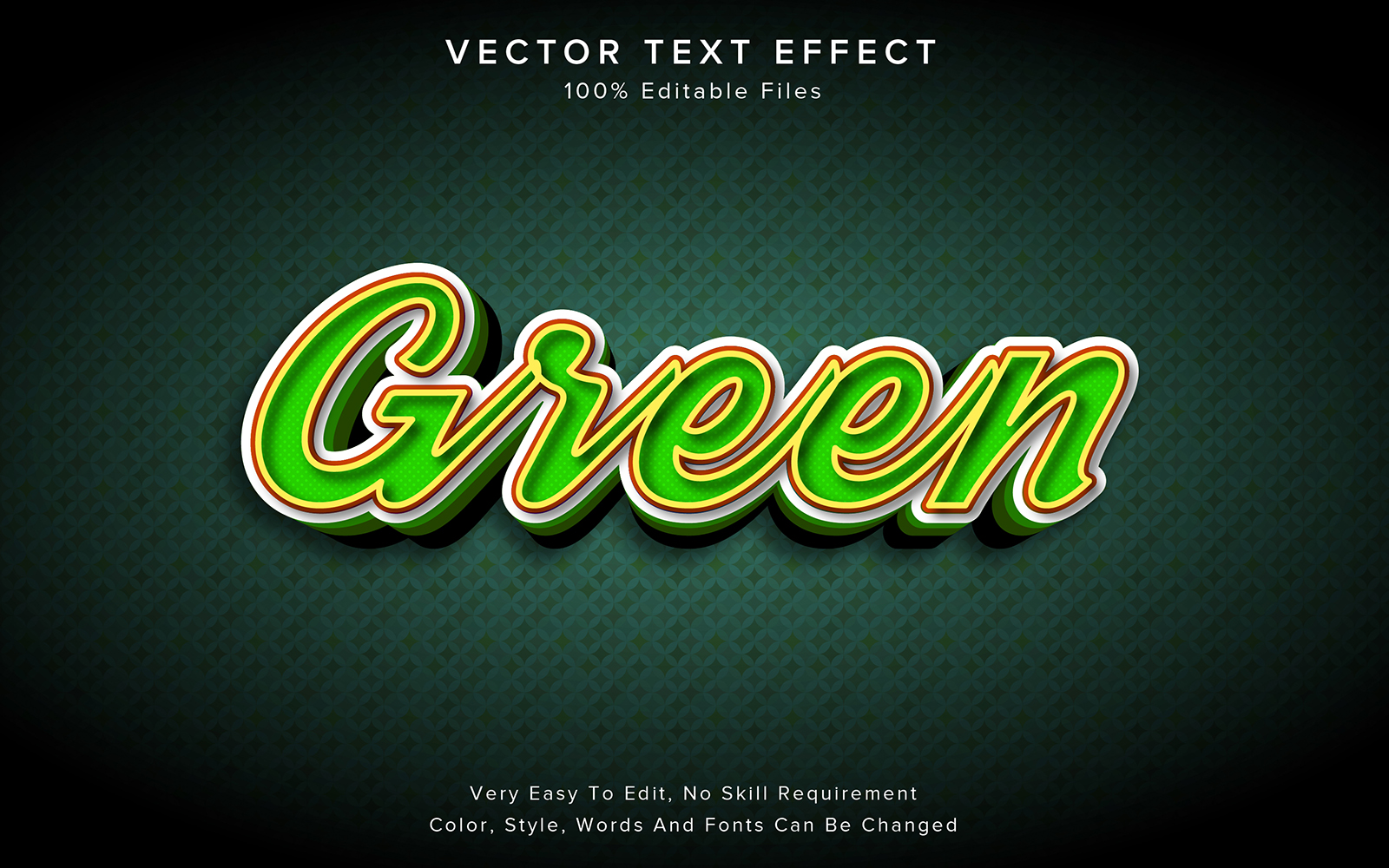 Debossed 3d Green Text Effect Style