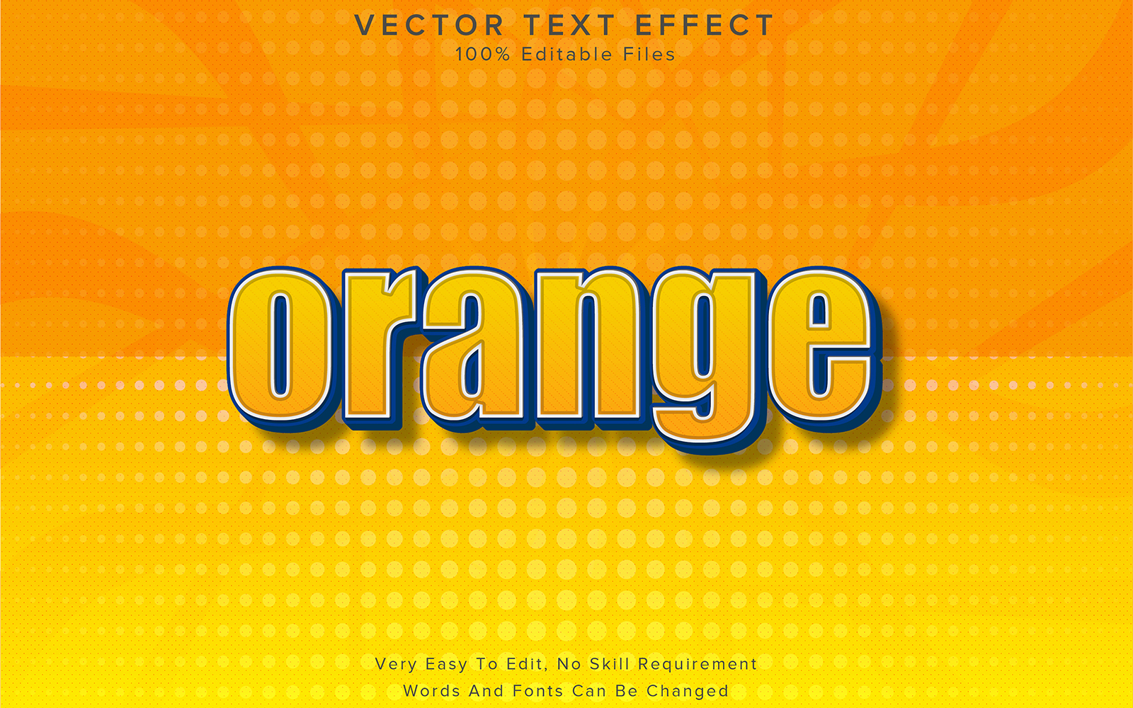 Orange 3d Editable Text Effect Yellow