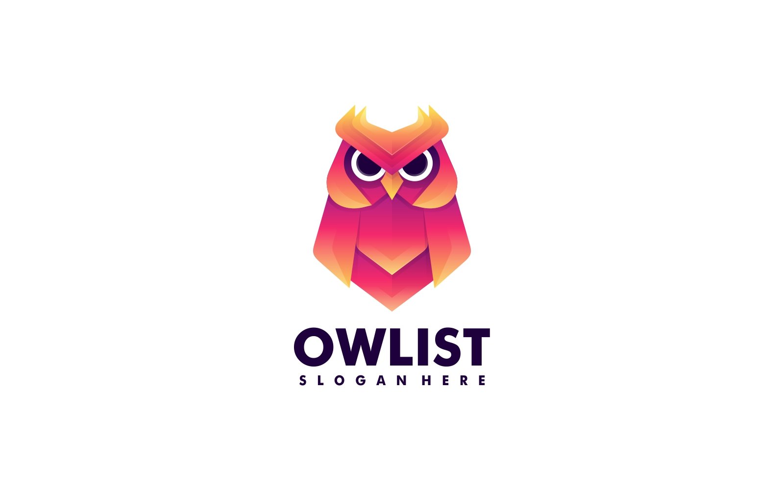 Vector Owl Gradient Colorful Logo Style
