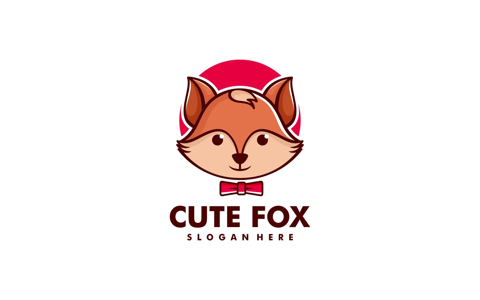 Cute Fox Simple Mascot Logo