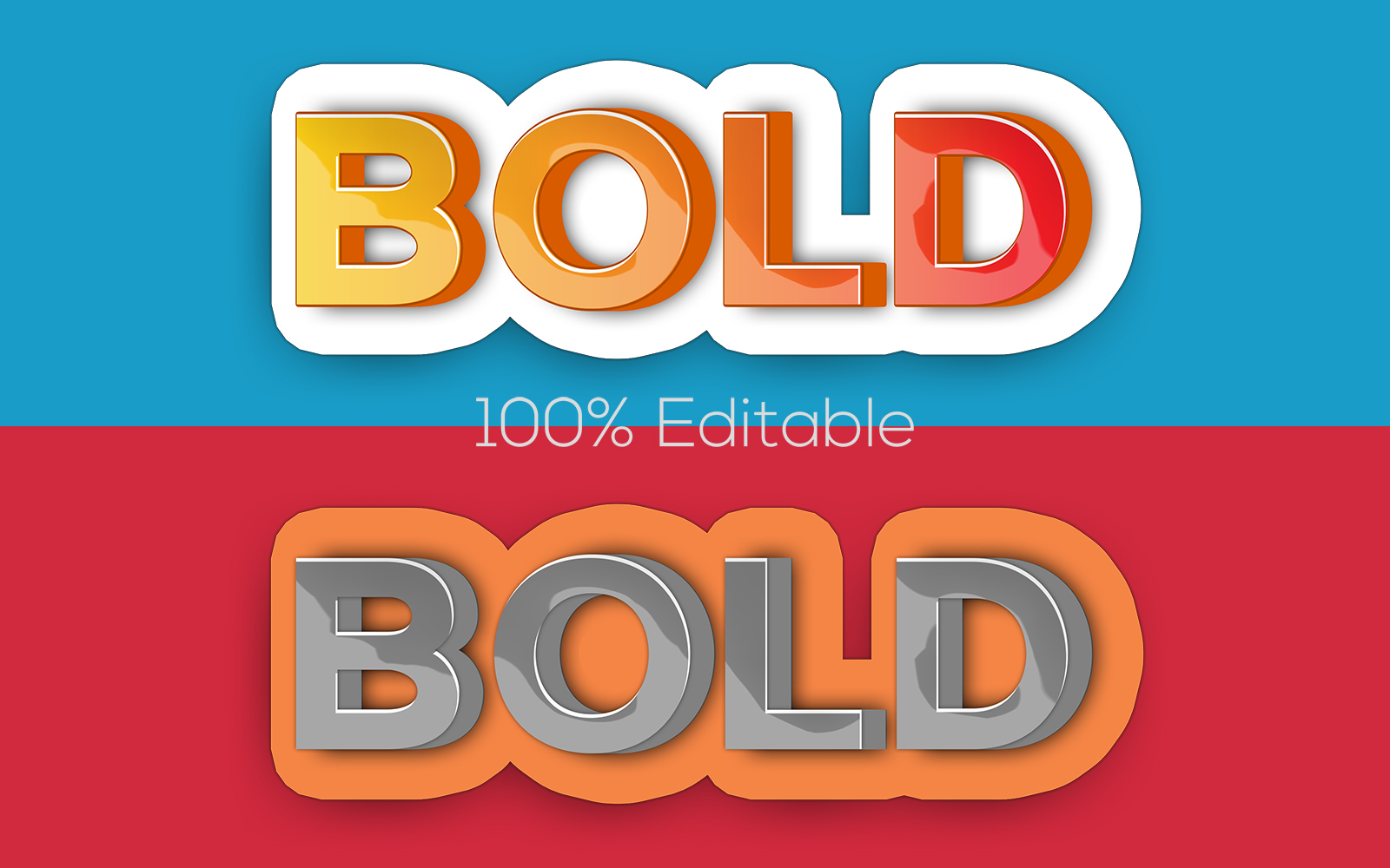 Bold | Bold Cartoon Text Effect | 3D Bold Editable Text Effect | Modern Bold Psd Text Effect