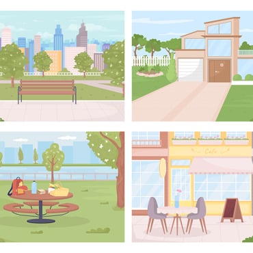 House Park Illustrations Templates 267073