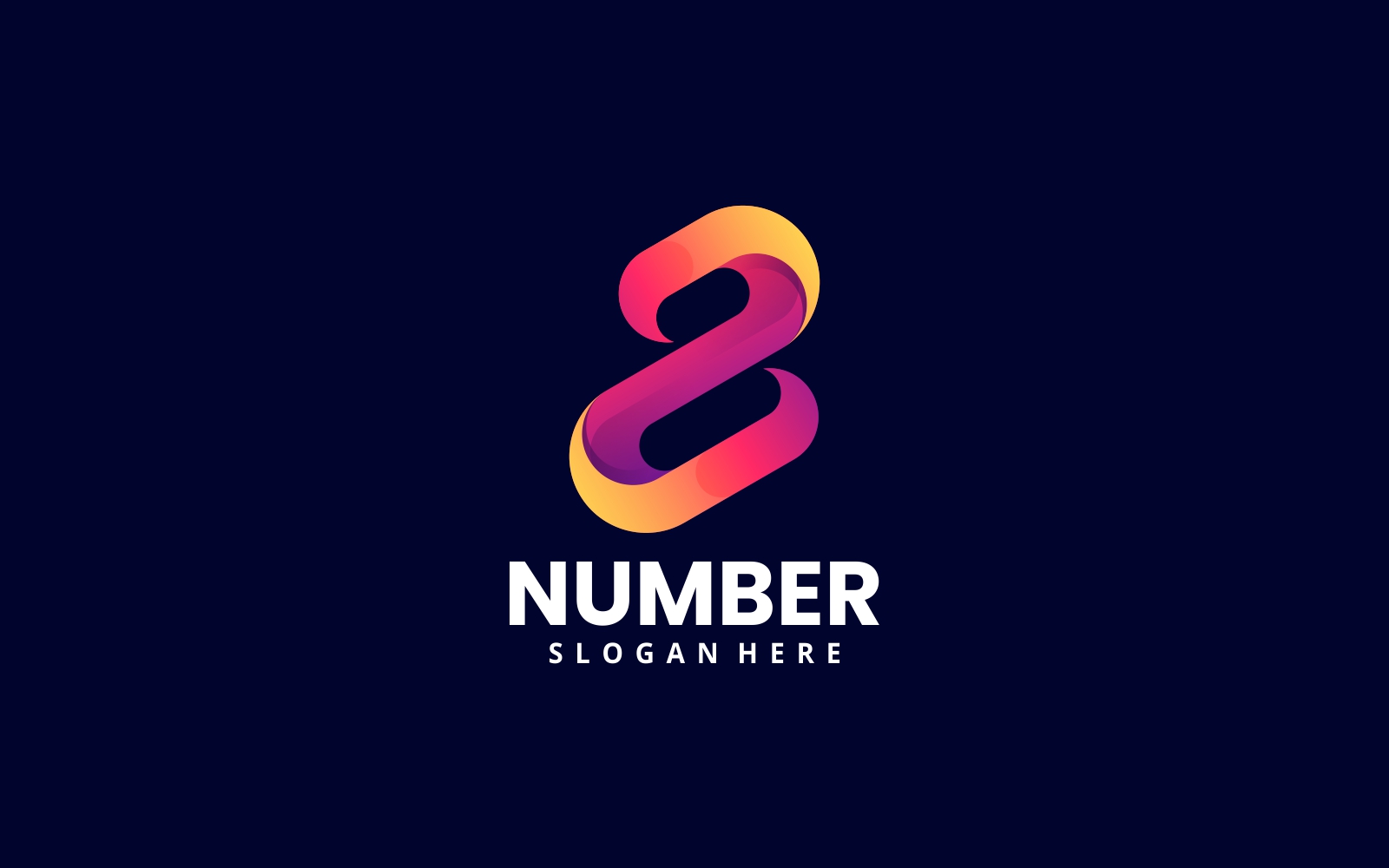 Number 8 Gradient Logo Style