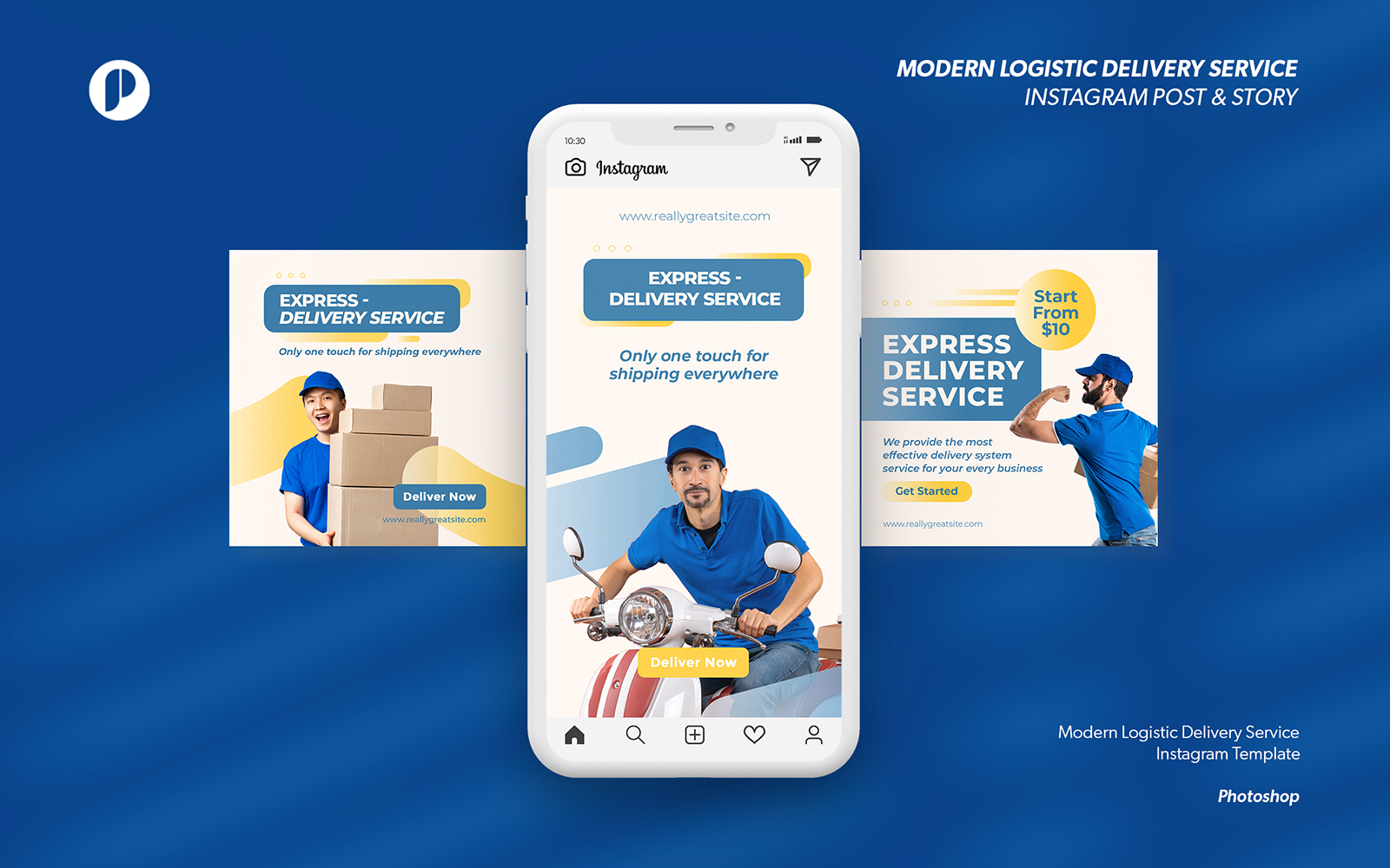 White Simple Modern Logistic Delivery Service Instagram Template