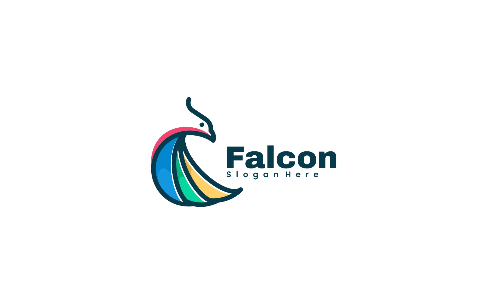 Falcon Color Mascot Logo Template