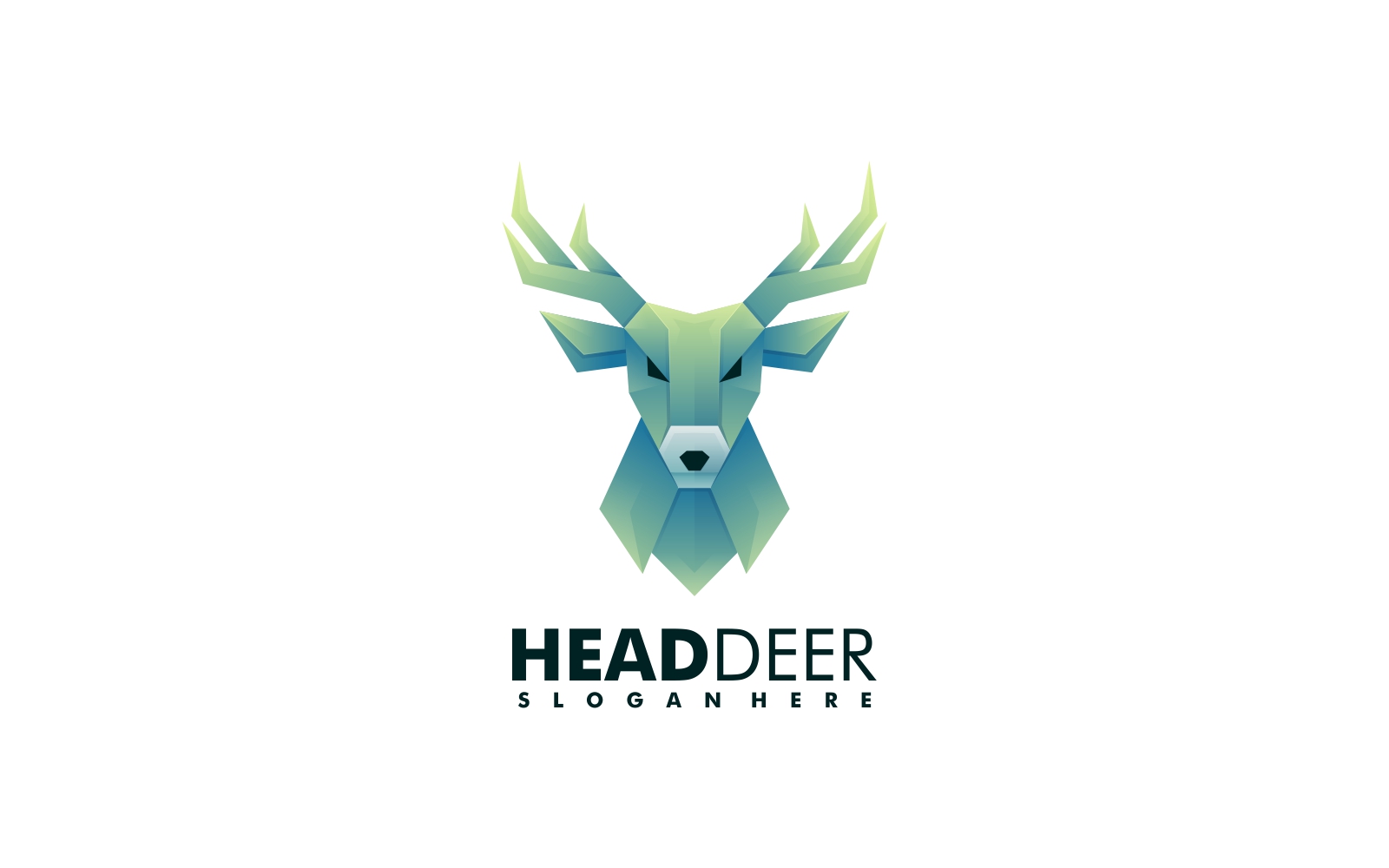 Vector Head Deer Gradient Logo