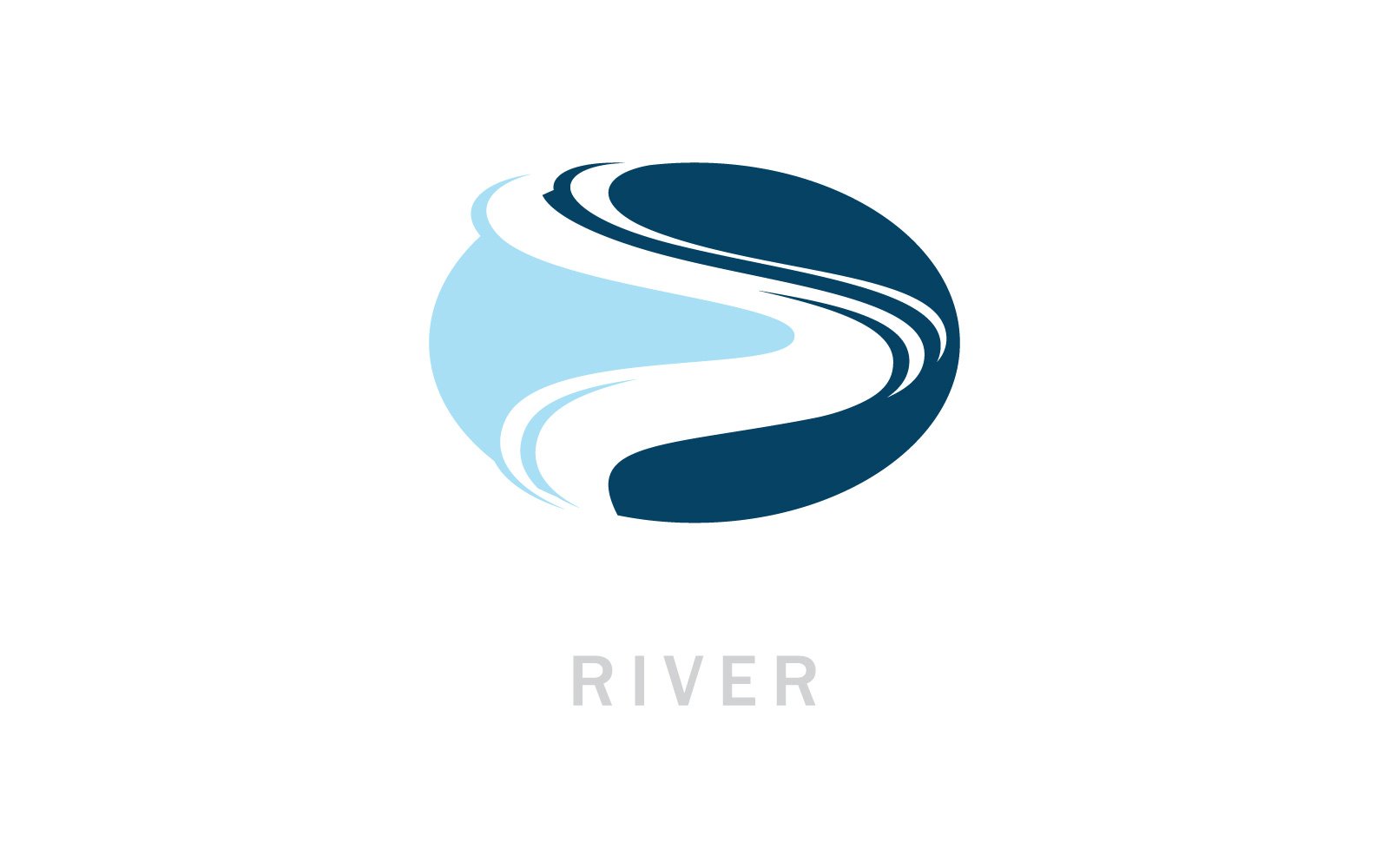 Winding Road River Creek Logo Design Vector Illustration V5