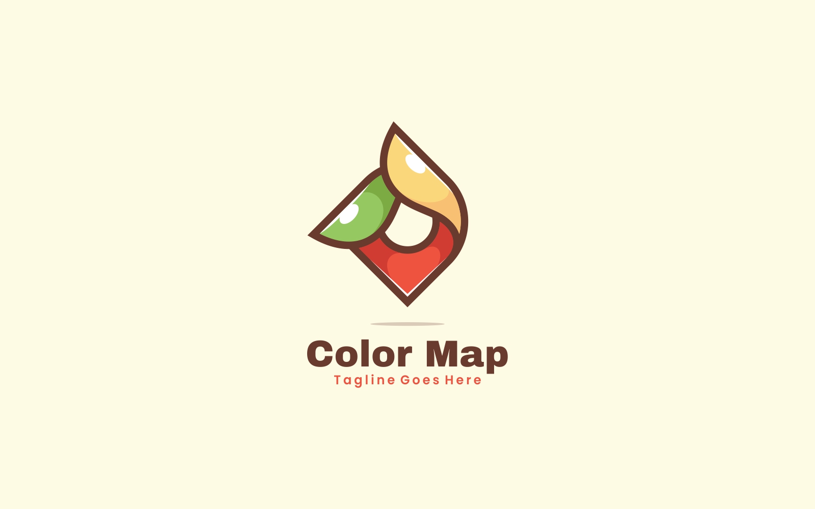 Color Map Simple Mascot Logo