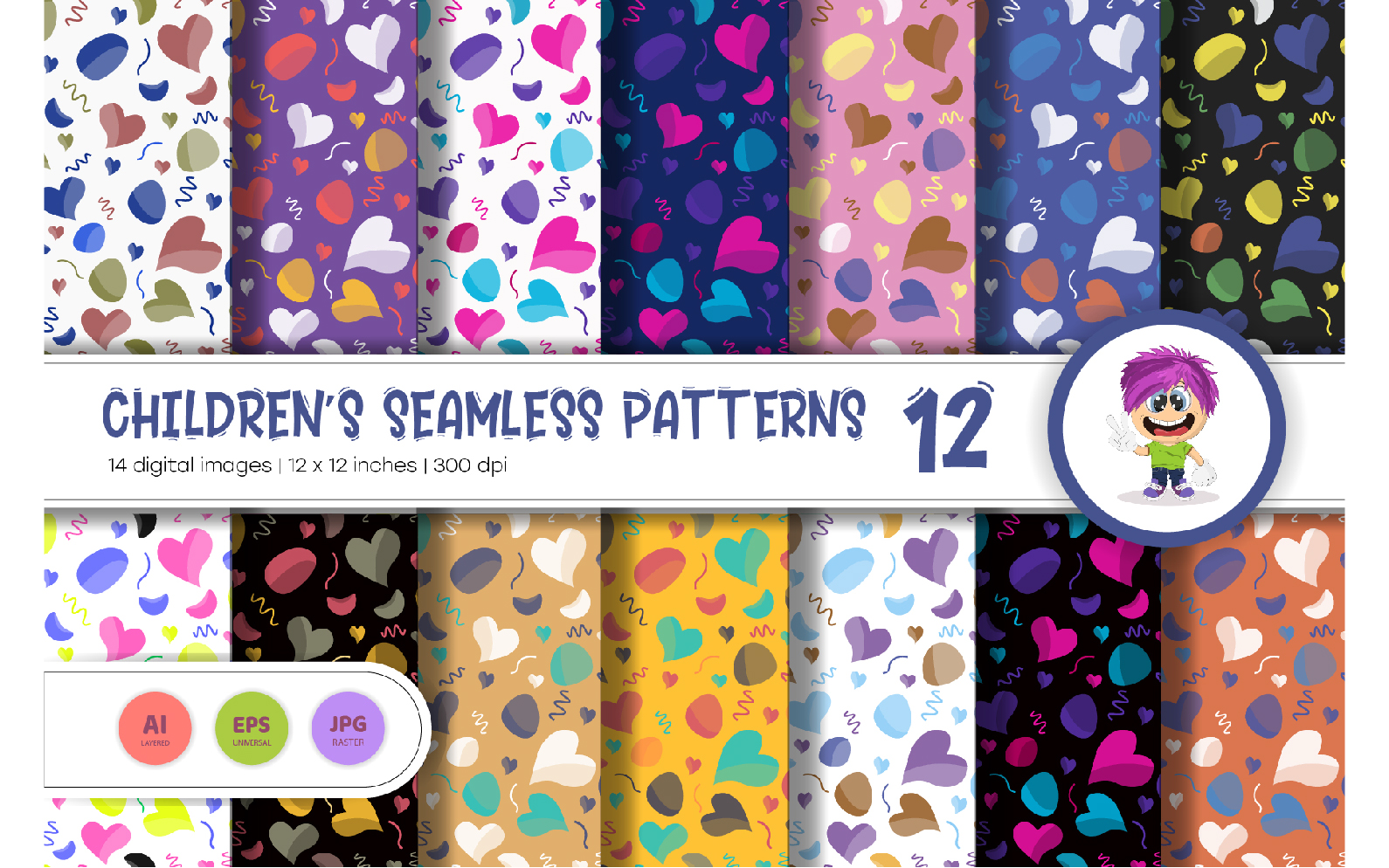 Cute Baby Seamless Patterns 12. Digital Paper