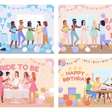 Party Birthday Illustrations Templates 267532