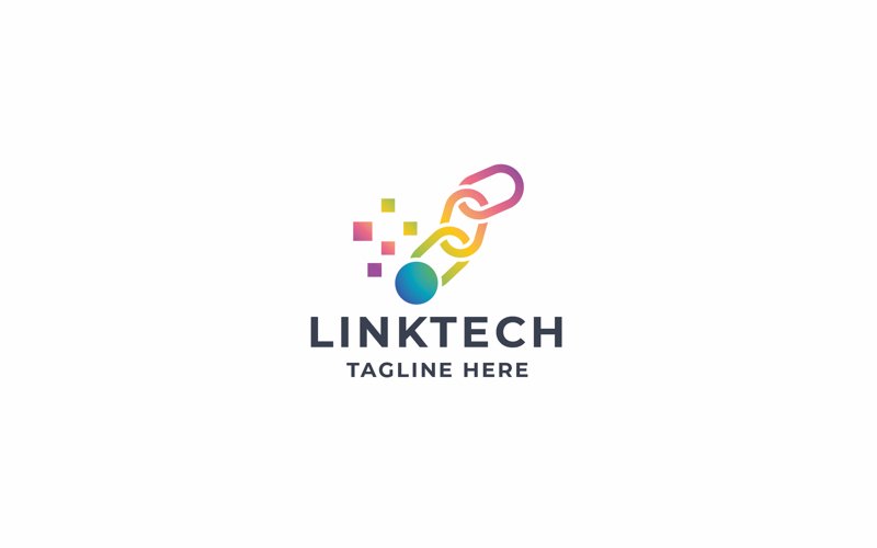 Professional Pixel Link Tech Logo