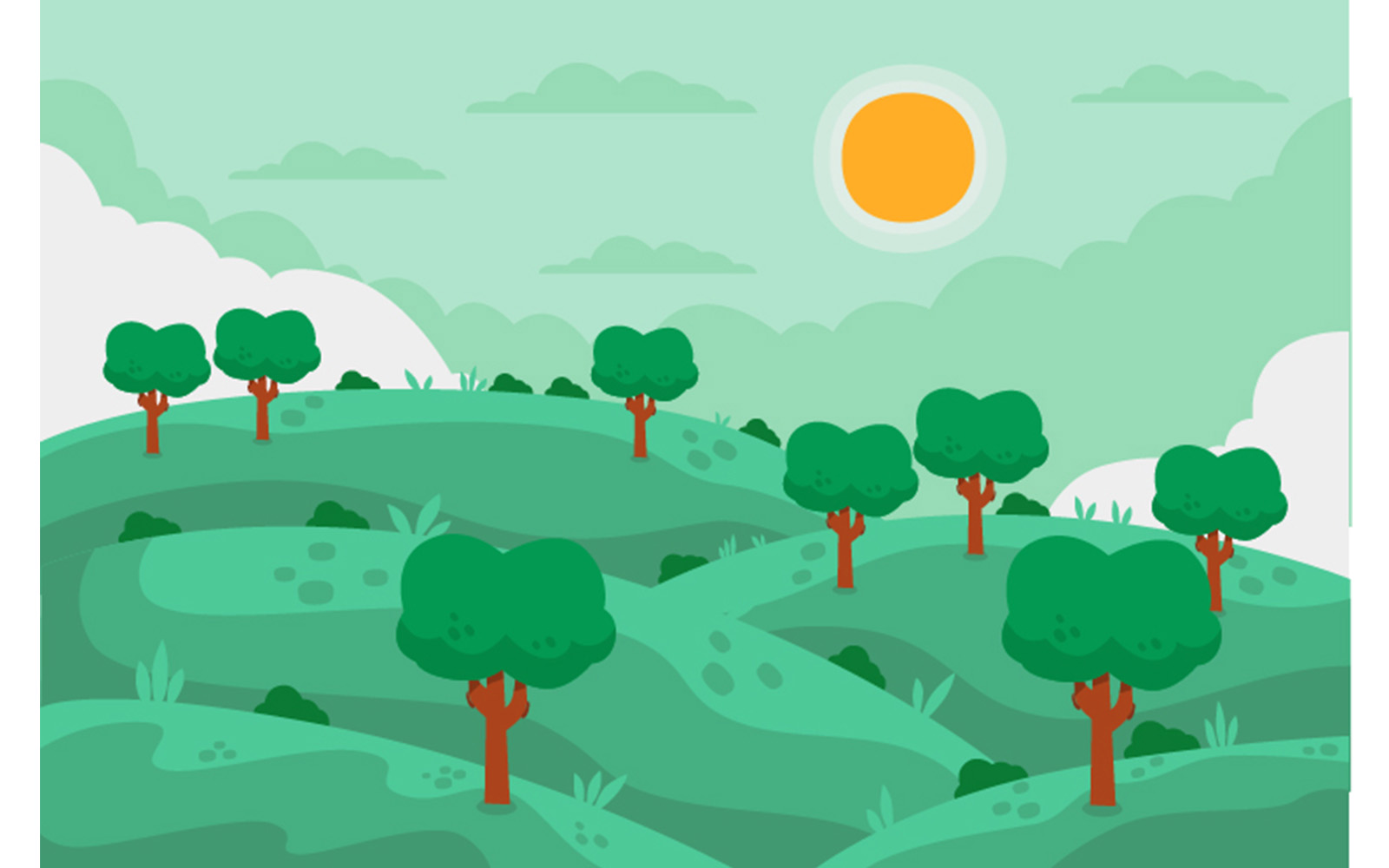 Natural Landscape Background Illustration