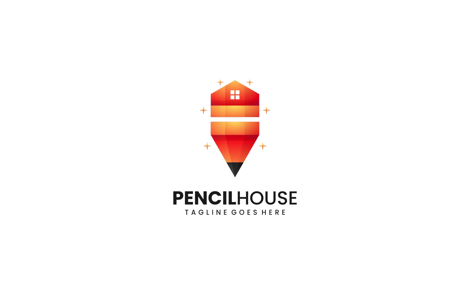 Pencil House Gradient Logo