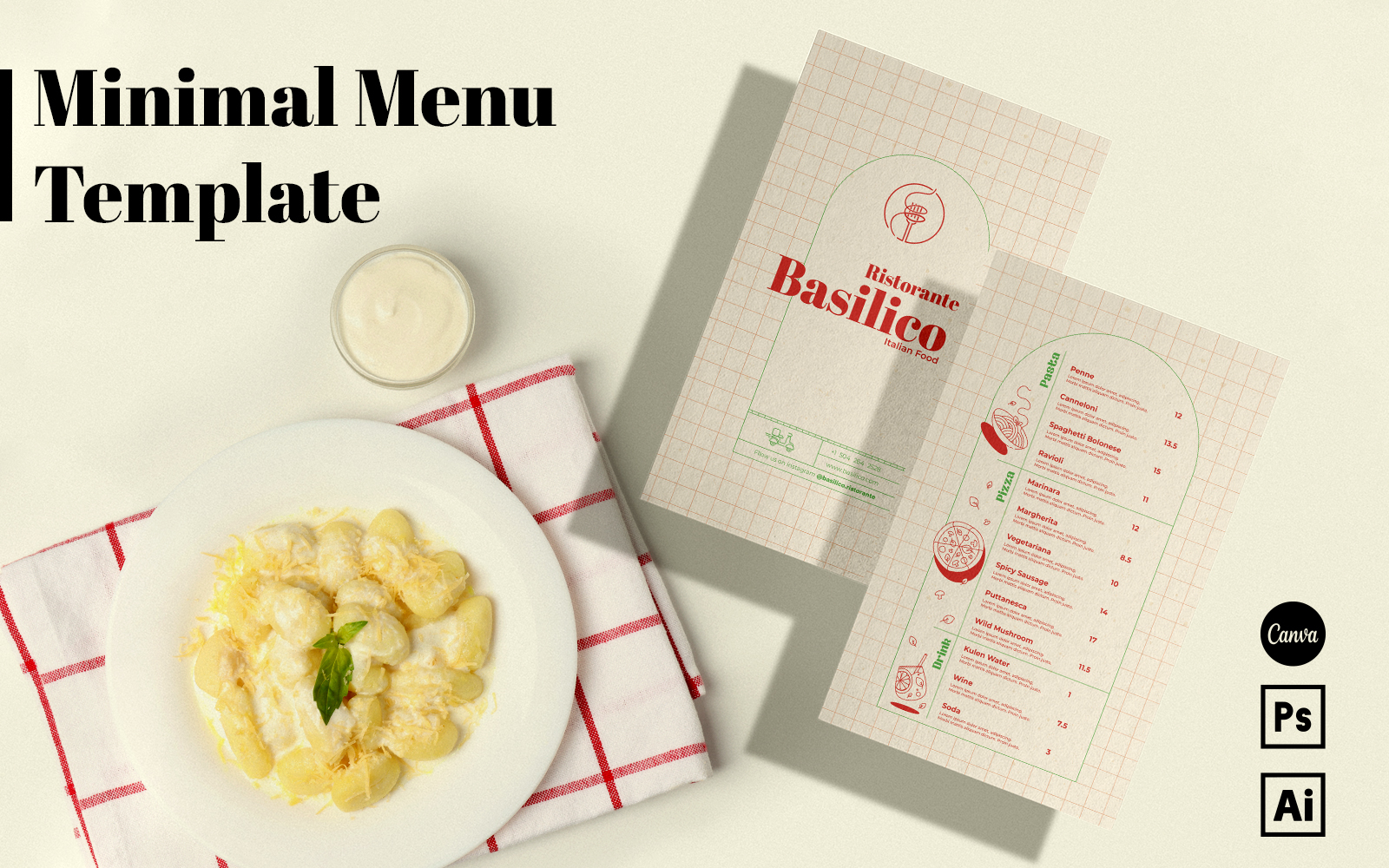 Minimal Menu Template Design