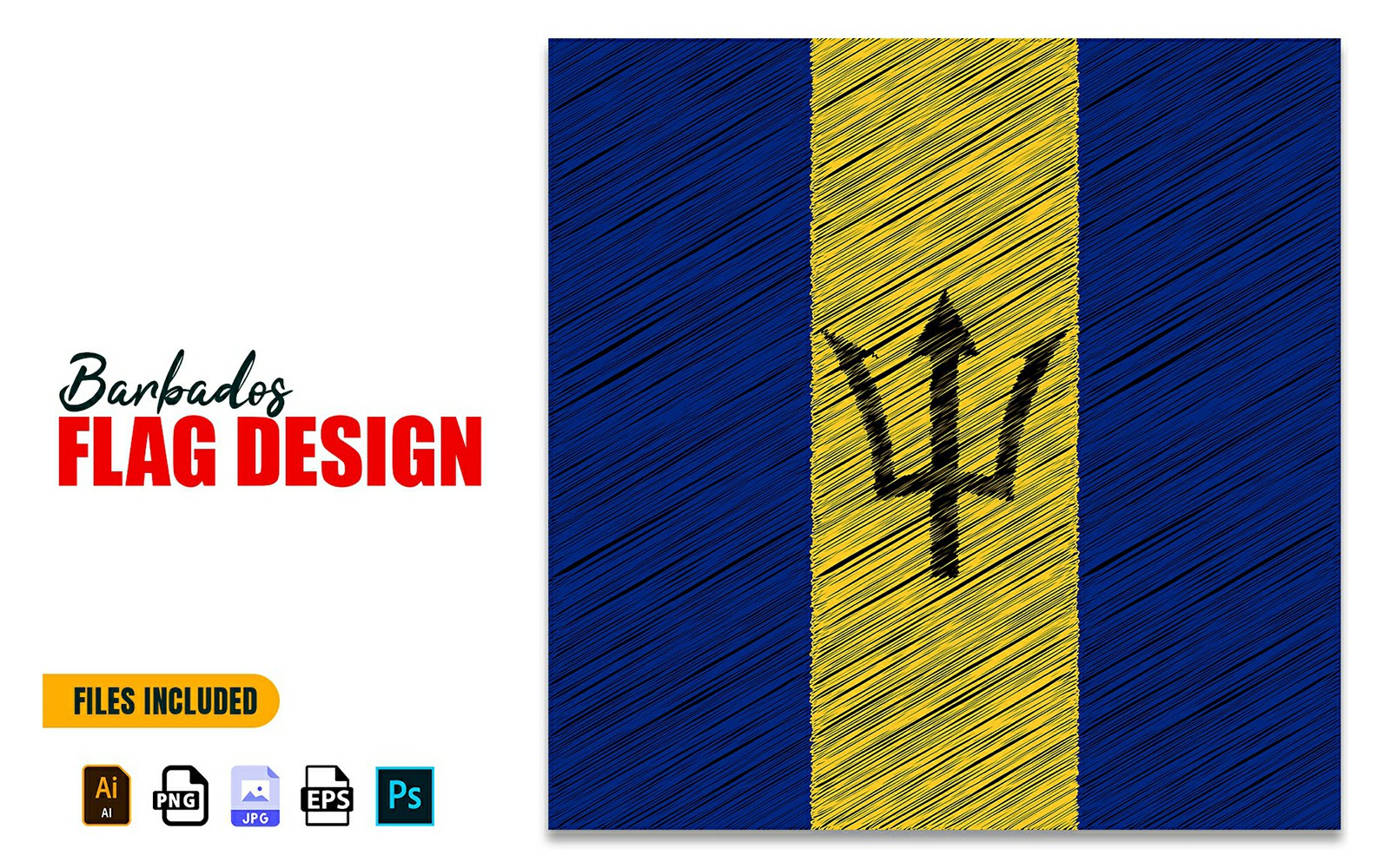 30 November Barbados Independence Day Flag Design Illustration