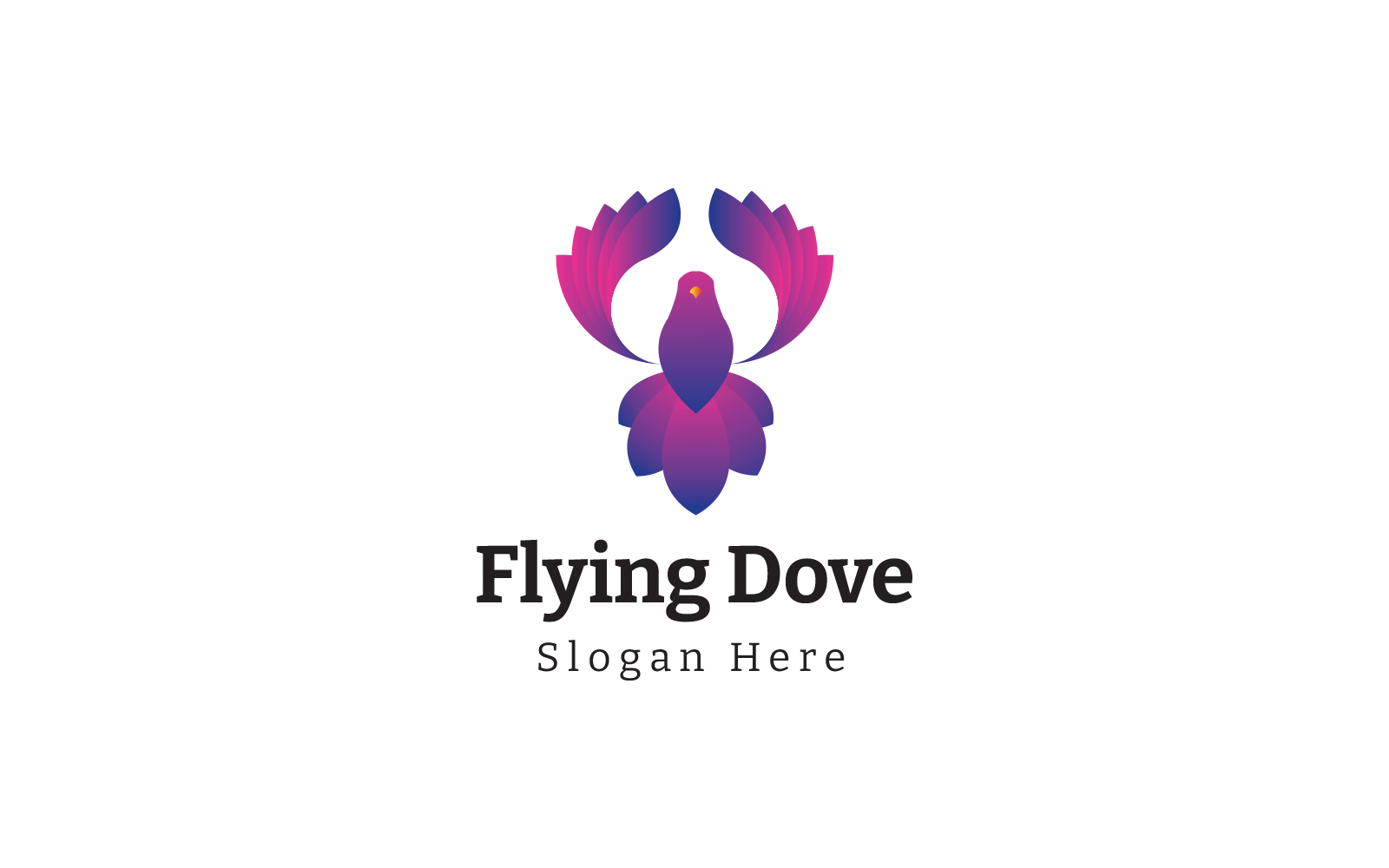 Flying Dove Bird Logo Design Template