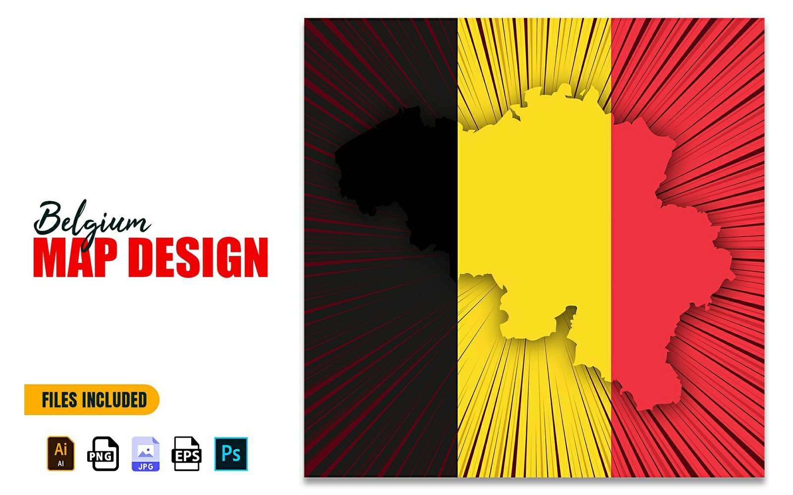 Belgium National Day Map Design Illustration